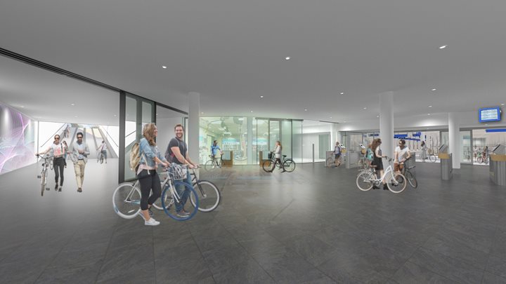 Bicycle parking NS station - south side